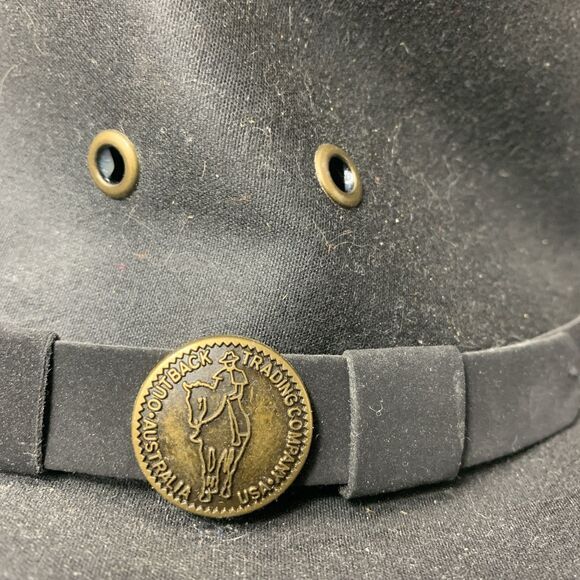 Outback Trading Company Hat Adult Small  Kodiak Black Oilskin Cowboy Mens - Picture 10 of 10